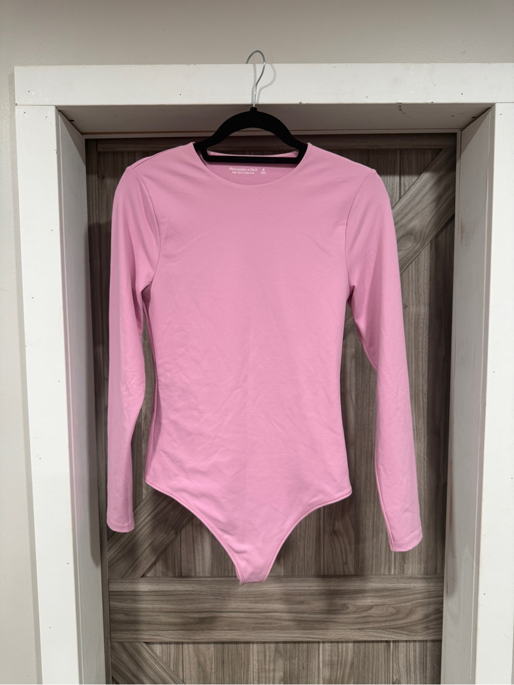 Abercrombie & Fitch Pink Long-Sleeve Crewneck Bodysuit